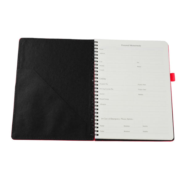 Ecoleatherette B-5 Wiro Spiral Hard Cover Notebook (WHCJB5.D.Pink)