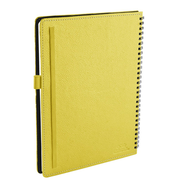 Ecoleatherette B-5 Wiro Spiral Hard Cover Notebook (WHCJB5.Yellow)