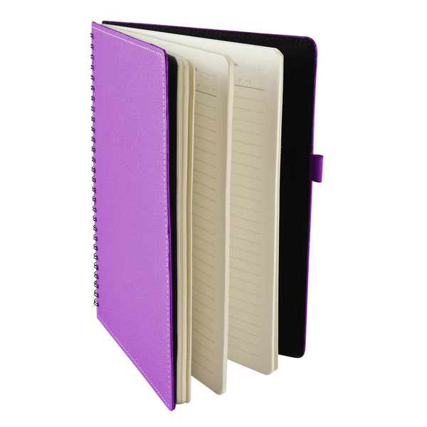 Ecoleatherette B-5 Wiro Spiral Hard Cover Notebook (WHCJB5.Lilac)