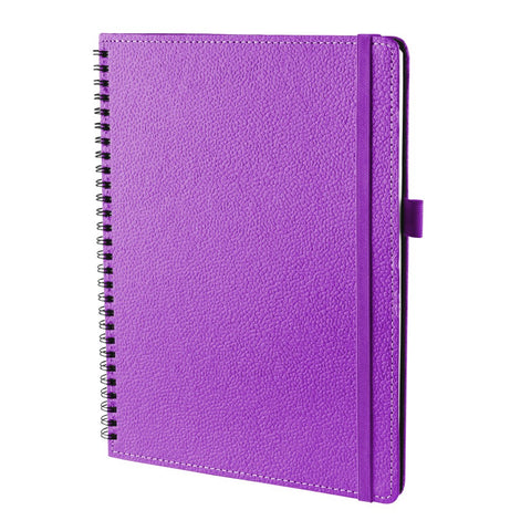 Ecoleatherette B-5 Wiro Spiral Hard Cover Notebook (WHCJB5.Lilac)