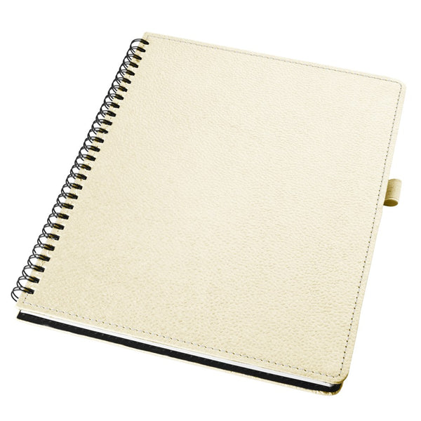 Ecoleatherette A-5 Wiro Spiral Hard Cover Notebook (WHCJA5.Pearl)