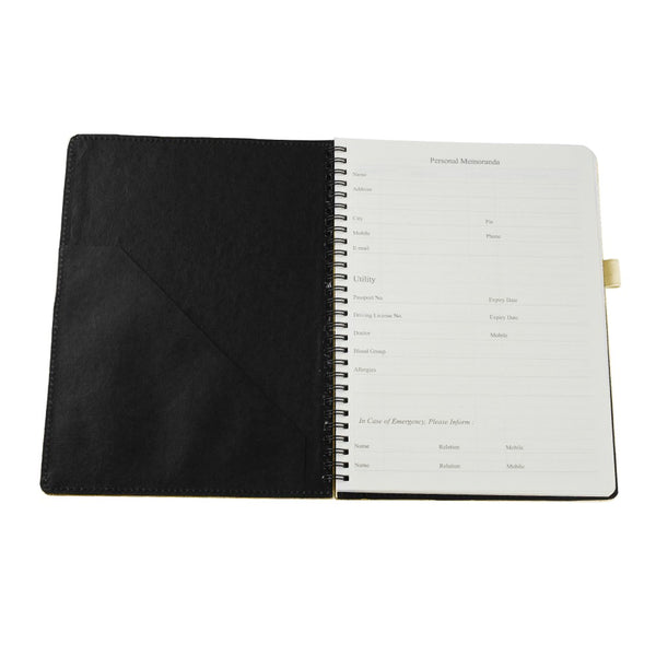 Ecoleatherette A-5 Wiro Spiral Hard Cover Notebook (WHCJA5.Pearl)