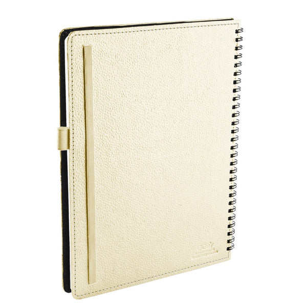 Ecoleatherette A-5 Wiro Spiral Hard Cover Notebook (WHCJA5.Pearl)