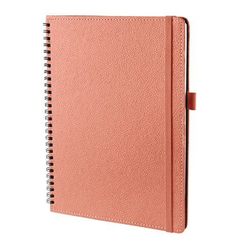 Ecoleatherette B-5 Wiro Spiral Hard Cover Notebook (WHCJB5.S.Coral)